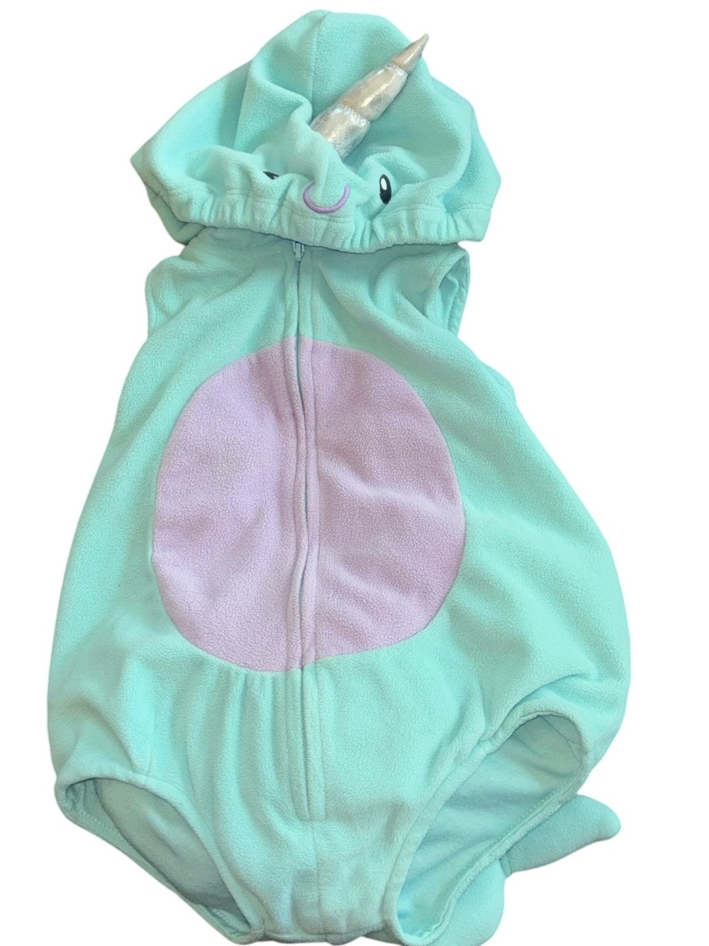 Carter's Baby Narwhal Halloween Costume Sz 12MO Cozy Zip Up Hoodie Warm Dress Up